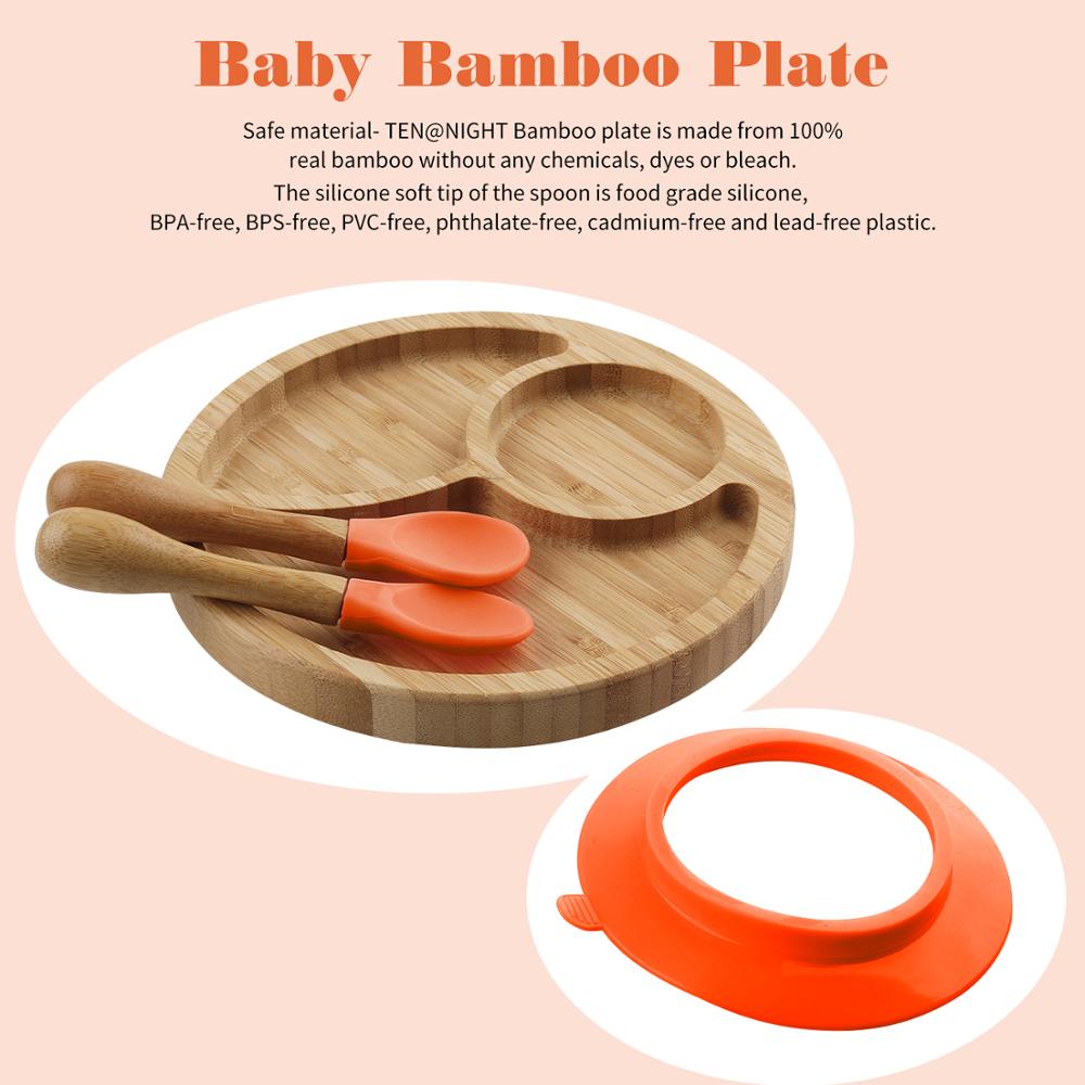 Baby Feeding BowlBaby Dinner fixed Plate Wooden Snack Plate Cutlery Child Feeding Tableware Children Dishes Rice Feeding