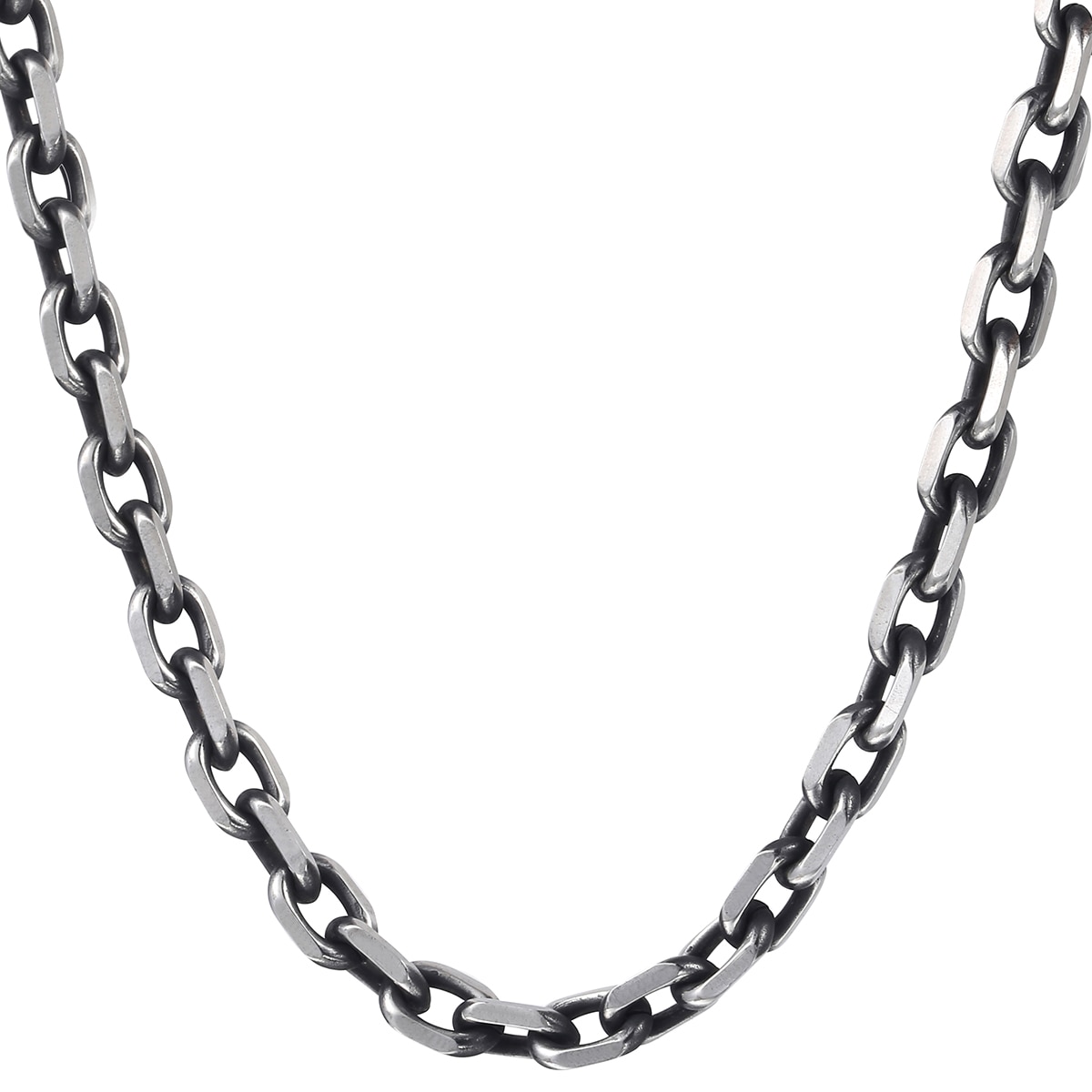 Trendsmax Cut Kabel Link Ketting Jongens Mens Chain Rvs Gunmetal Tone 6mm KKN498