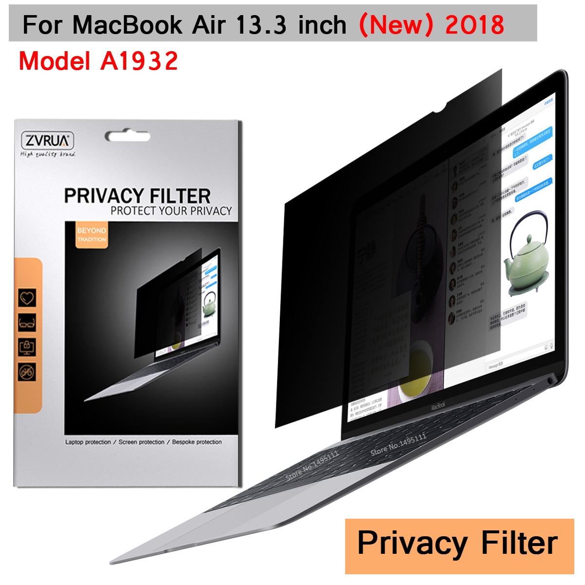 (299mm * 195mm) privacy Filter Anti spy HUISDIER Schermen beschermfolie Voor MacBook Air 13.3 inch met Touch ID