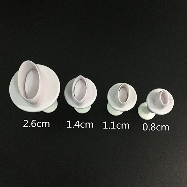 Mini blomster fondant udstikkere til kage dekorationsværktøj 3 stk/sæt geometri kage udstikker gør det selv spring stamper køkken bageværktøj: Oval