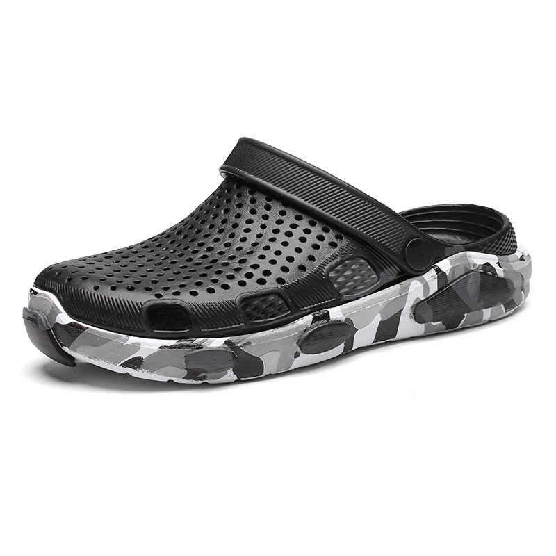 Men's Crocse Gardon Shoes Beach Sandals Hollow-out Clogs Summer Slippers Slip On for Pool Bathroom Non-slip Breathable: black / 43