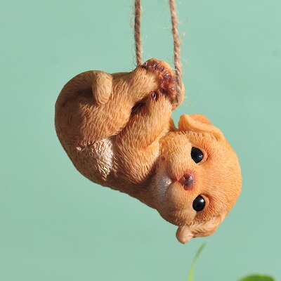 Schattige katten honden teddy schommel dier boom hanger hangende decoratie kawaii verjaardag kinderspeelgoed feeëntuin miniaturen huisdecoratie: Gouden retriever