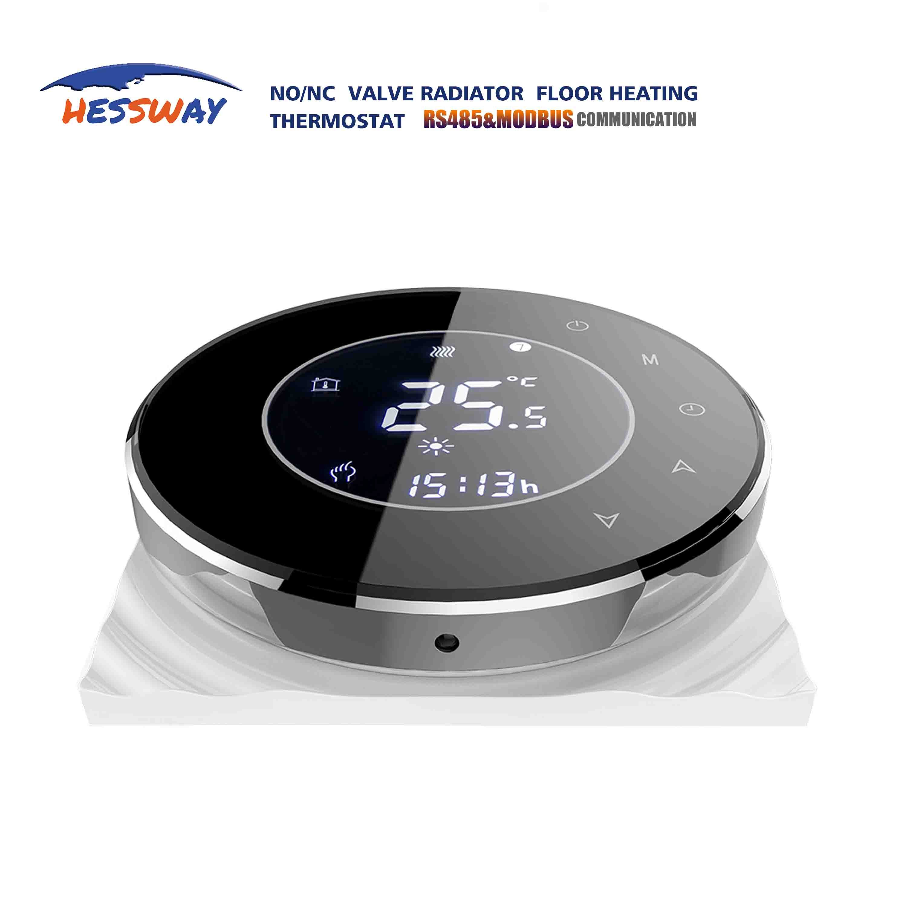 Touch screen room thermostat rs485&amp;modbus temperature controller for NC NO aconvector built into floor