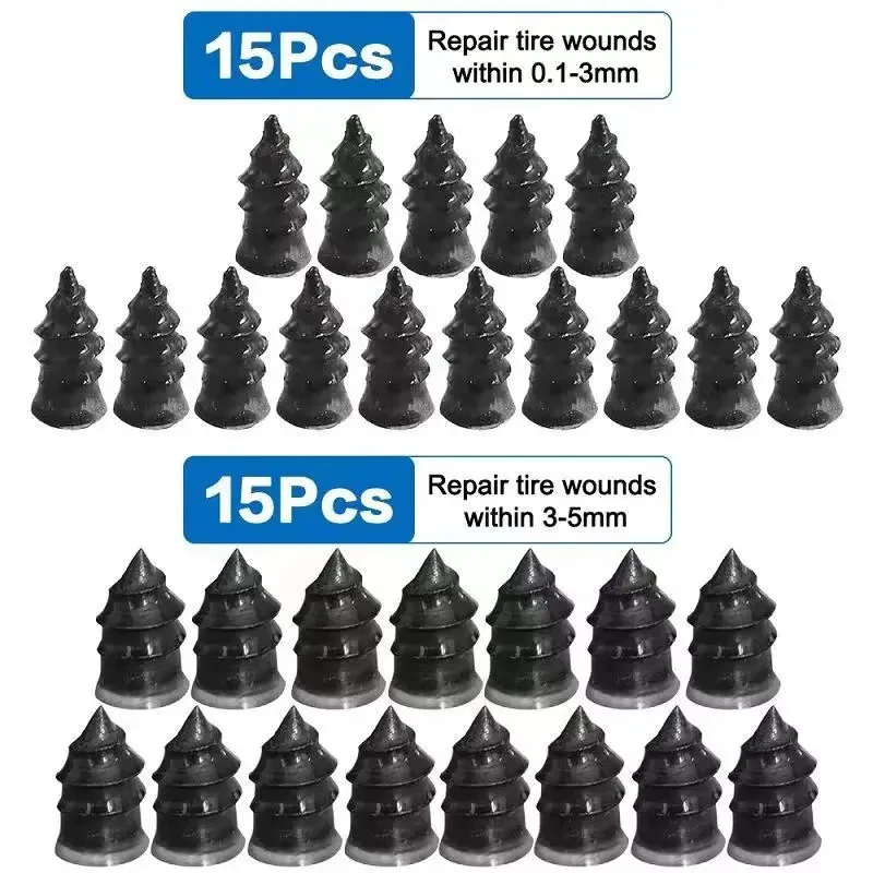 Juego de clavos de goma para reparación de neumáticos de coche, clavos universales para reparación de neumáticos de motocicleta y camión, herramienta de reparación de pinchazos de neumáticos de bicicleta, 10/100 unidades: Blanco