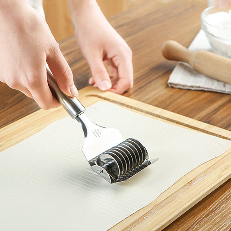 Máquina de prensado con Mango antideslizante, Cortador Manual de fideos, trituradora de rodillo para cortar masa, suministros de cocina de acero inoxidable