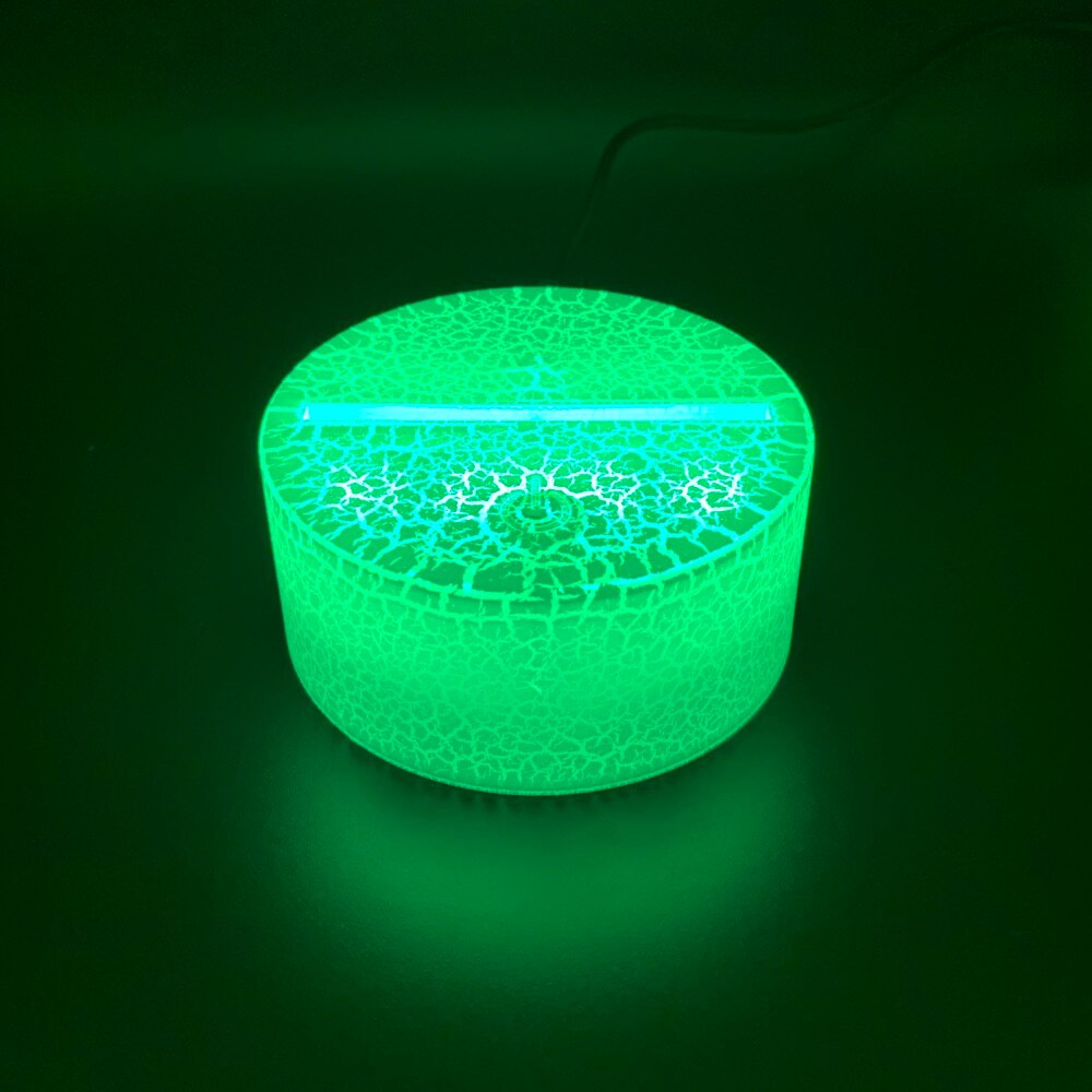 3D LED Nachtlampje Lamp Crack Base Gloeiende USB Kabel Touch Sensor 7 Kleur Veranderende Batterij Aangedreven Afstandsbediening Base prijs