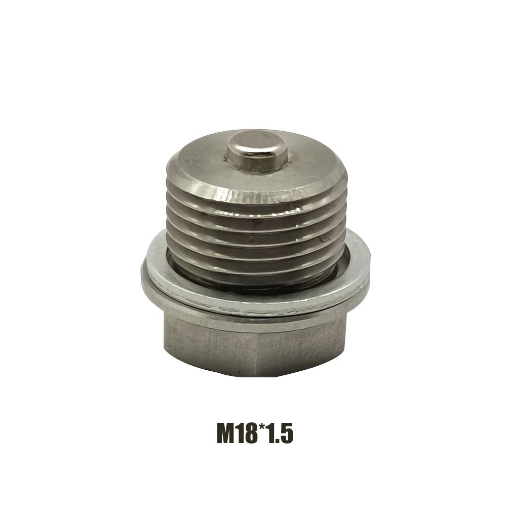M14*1.5Auto Screw Cap Magnetic Oil Drain Plug Neo Magnets Oil Drain Sump Nut Drain Bolt Silver For Auto Car Accessories Tools: M18x1.5