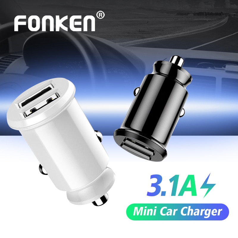 Fonken 2 Port Usb Car Charger Dual Mini Telefoon Auto-Oplader 4.8A Quick Opladen Voor Smartphone Tablet Gps Dash cam Usb Adapter