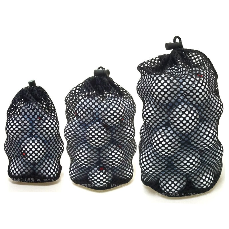 Sportmesh nätväska svart nylon golfväskor golf tennis 16/32/56 ball bärande dragsko förvaringsväska golftillbehör