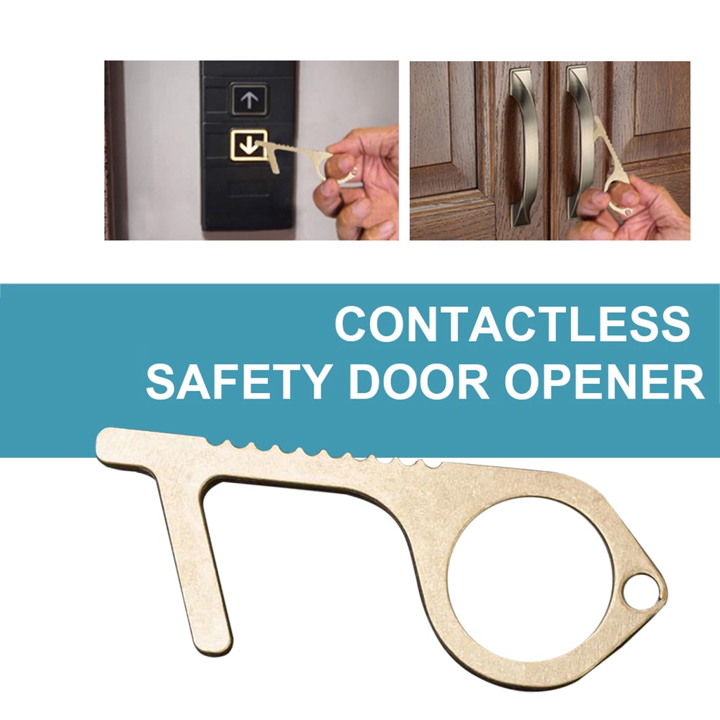 Contactless Safety Door Opener Safety Protection Isolation Brass Key Door Opener Hands Free Touchless Foot Door Opener