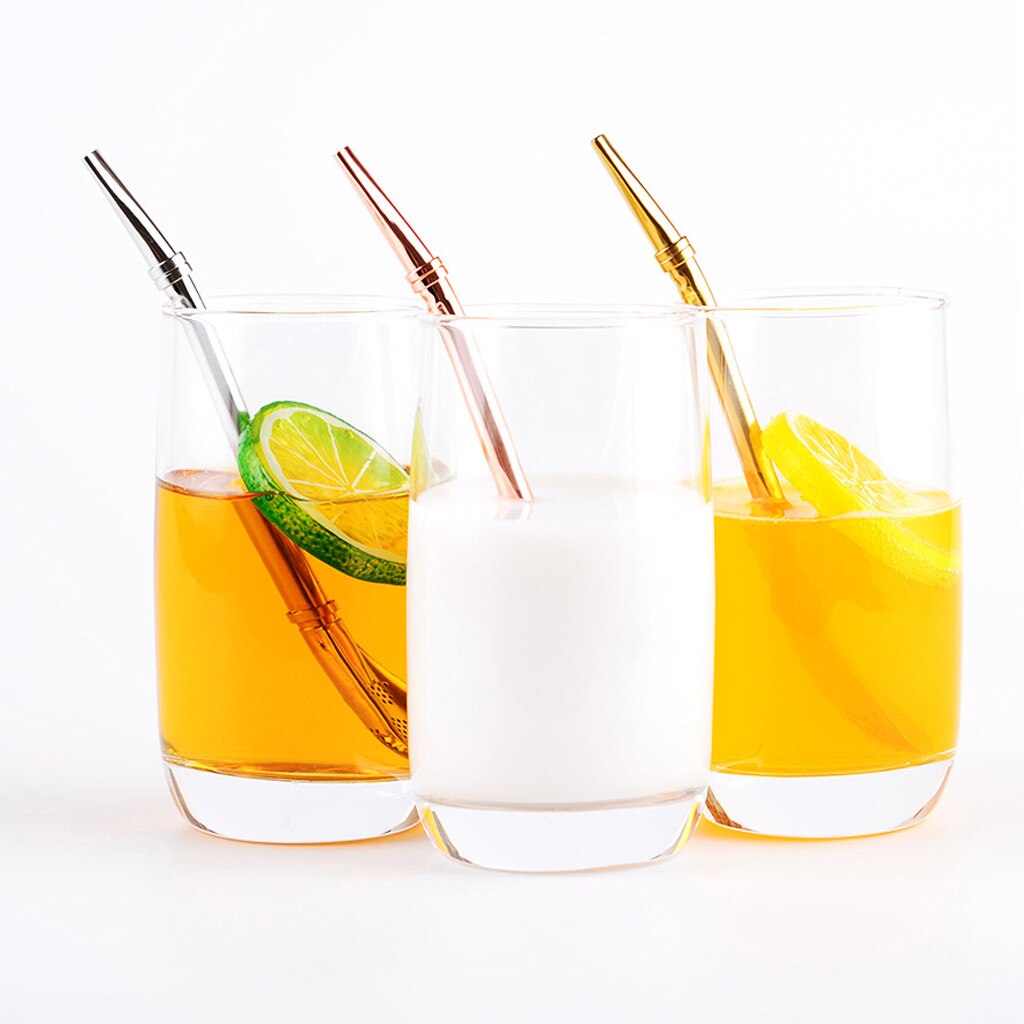 2Pcs Multifunctionele Rvs Rietje Lepel Thee Filter Yerba Mate Thee Rietjes Herbruikbare Thee Gereedschap Wasbare Bar Gereedschap