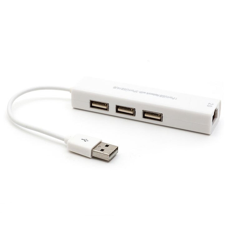 USB Hub to RJ45 Lan Network Card 10/100 Mbps Ethernet Adapter USB 2.0 Hub for Mac IOS Laptop PC Windows