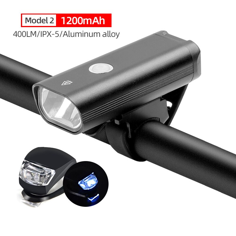 2000 mah lommelygte til cykel usb genopladeligt cykellygte pandelampe til mtb landevejscykling styr forlygte lys 400 lumen: Indstil h
