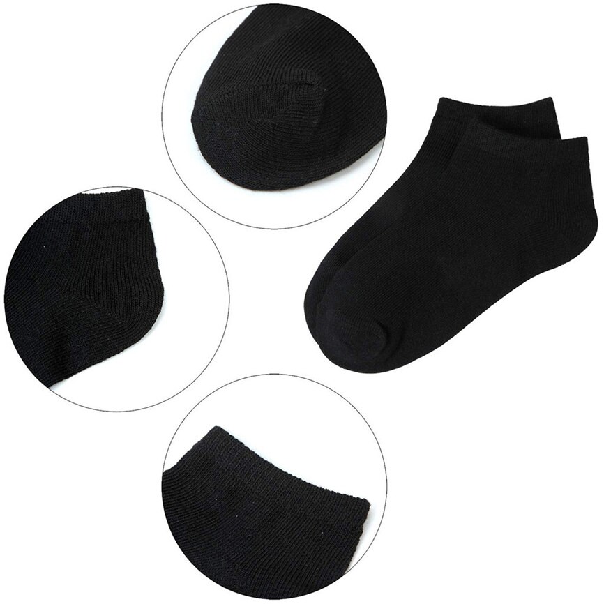 15PC Baby Socks Anti Slip Toddler Baby Kids Socks Baby Socks Solid Soft Sock Black White Ankle Socks