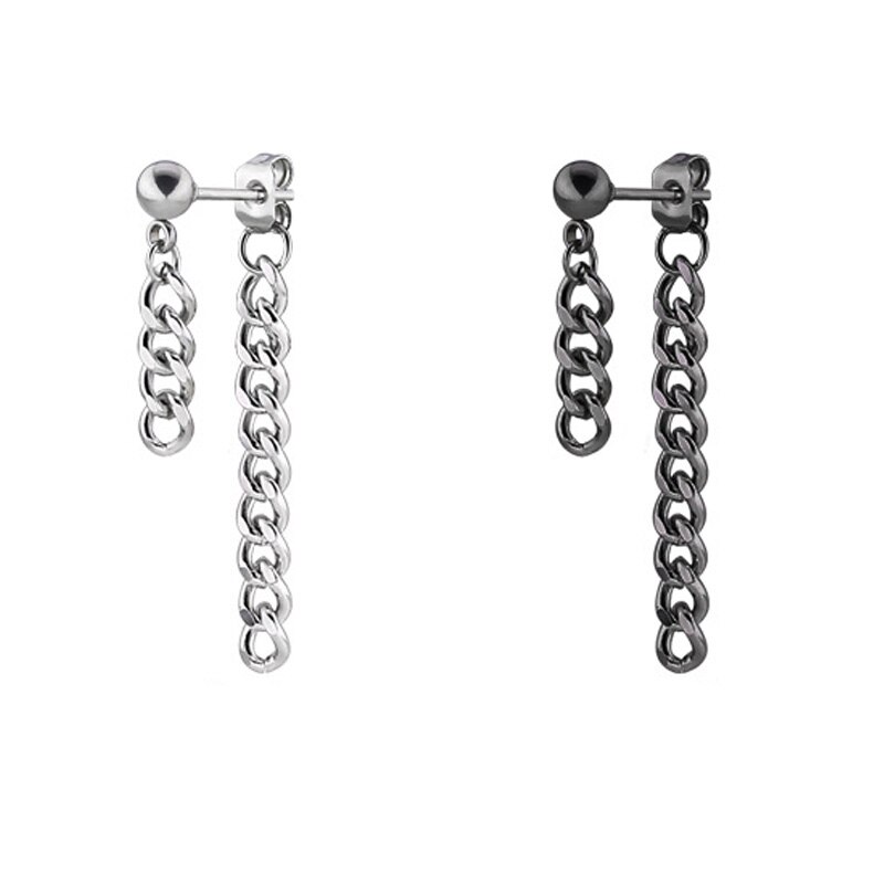 1Pc Ketting Stud Oorbellen Brincos Mode Oorbel Rvs Koreaanse Vrouwen Mannelijke Oorbellen Voor Mannen Zwart Punk Sieraden