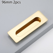 Flush Pocket Handle Pull Ornament Pack Recessed Sliding Door Zinc Alloy: Gold 96mm