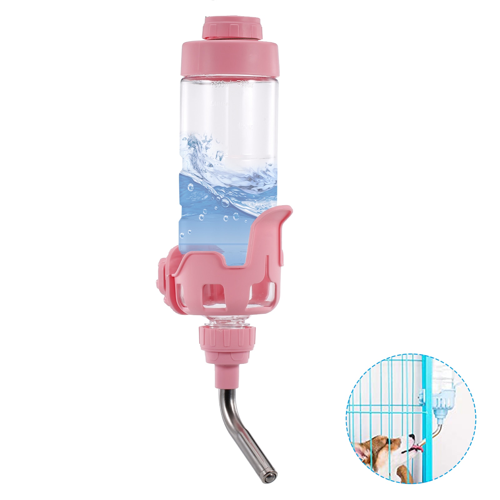 Dog Water Dispenser for Cage Dog Water Bottle for Crate 600ml Pet Water Fountain Automatic Pet Water Dispenser Dog Product
