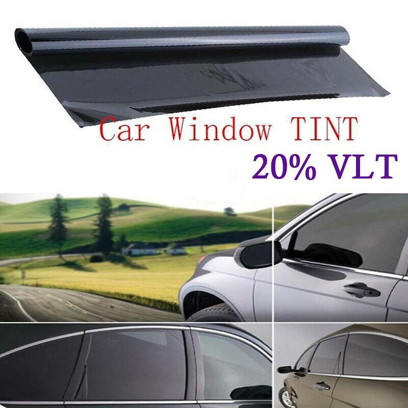 TINT 20%VLT Sticker +Scraper Black Film Foil Decal Replacement Accessory 100x50cm Home Window Spare Extra