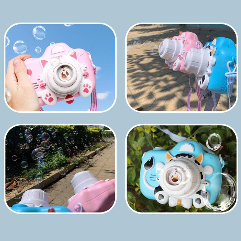Musica Leggera elettrica Bambini Bolla Ventilatore Carino Gatto Mucca Giocattoli Della Bolla di Sapone per Bambini per Bambini Macchina Macchina della Bolla Macchina Fotografica Automatica F8F5