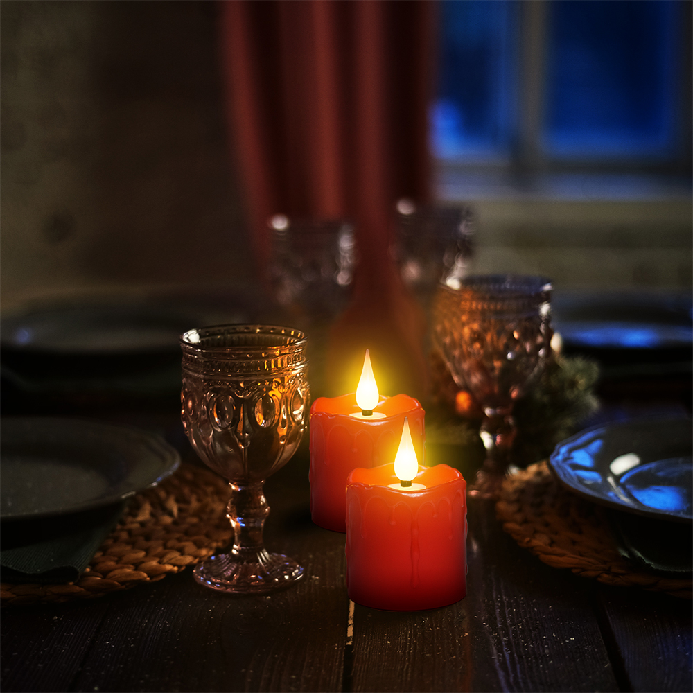 Candele LED ricaricabili FPOO con timer remoto, candela votiva impermeabile, decorazione domestica, San Valentino, luce da tè, 6 pezzi