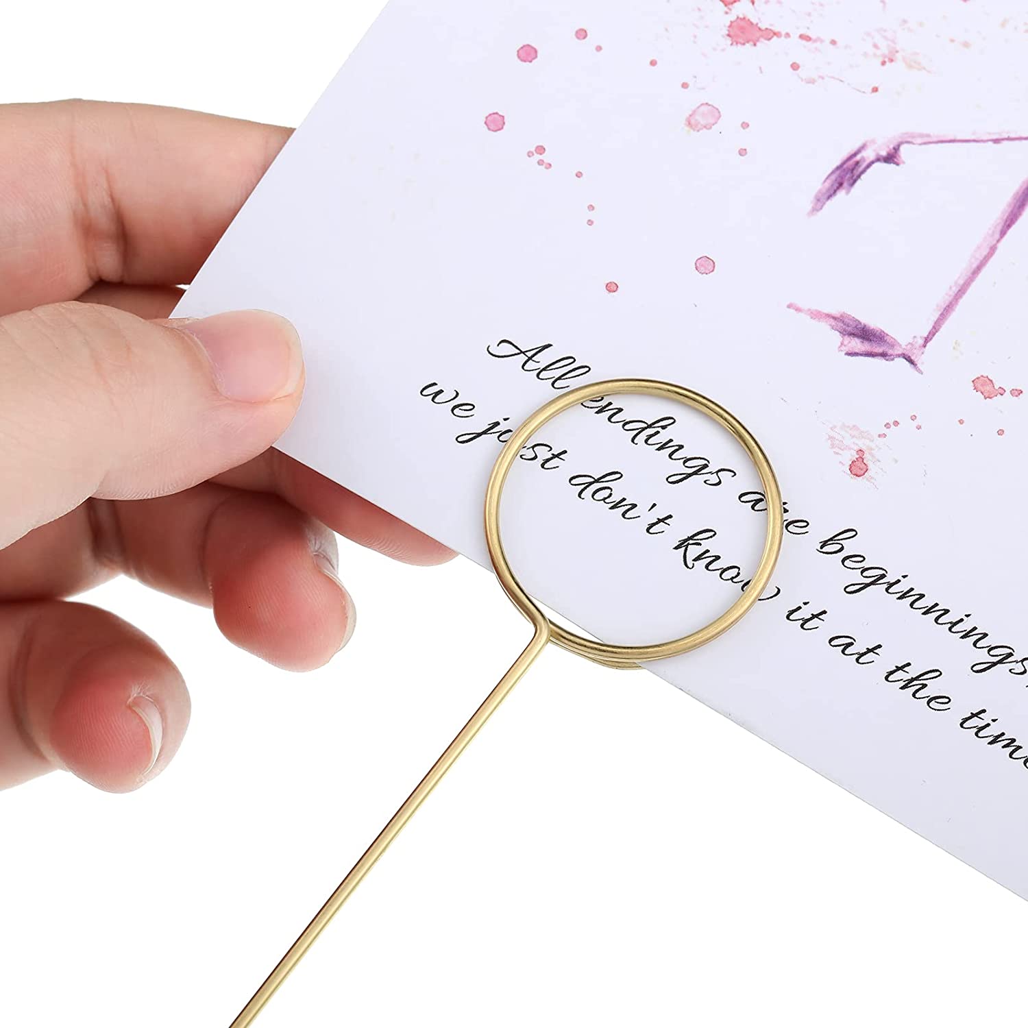 20 Pcs Metalen Draad Bloemen Plaats Kaarthouder Ronde Foto Memo Houder Pick Gold Bloemen Kaarthouder Clip Voor Bruiloft party Verjaardag