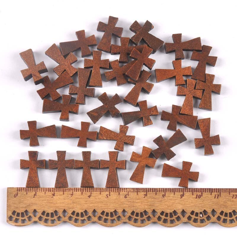 Perles en bois à suspendre en croix, bricolage, pendentif pour enfants, bijoux décoratifs, , mt2575