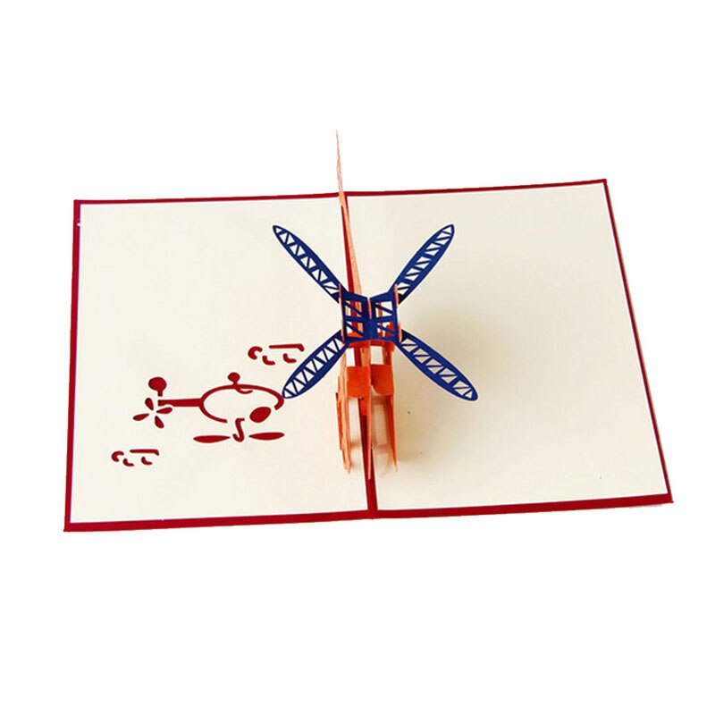 3D Pop Up Greeting Cards Helicopter Happy Birthday Christmas Anniversary Easter -Y102