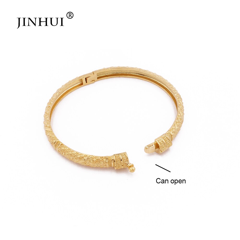 24K gold color can open bangles jewelry Ethiopian African Dubai Indian bracelet wedding for women bracelets