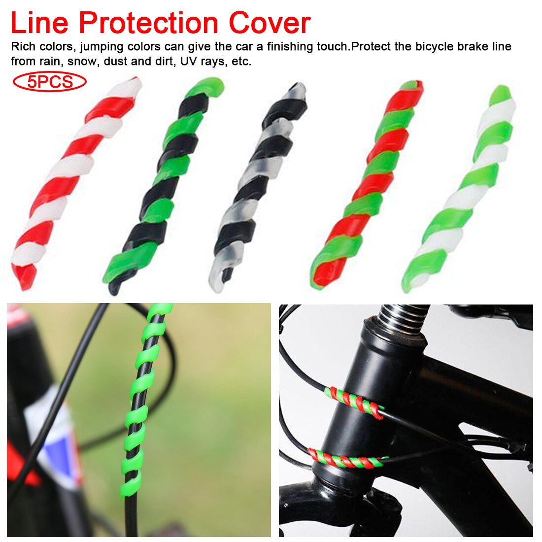 5Pcs Fiets Remkabel Protectors Behuizing Rubber Protector Anti-Wrijving Fietsframe Fietsen Wrap Guard Buizen