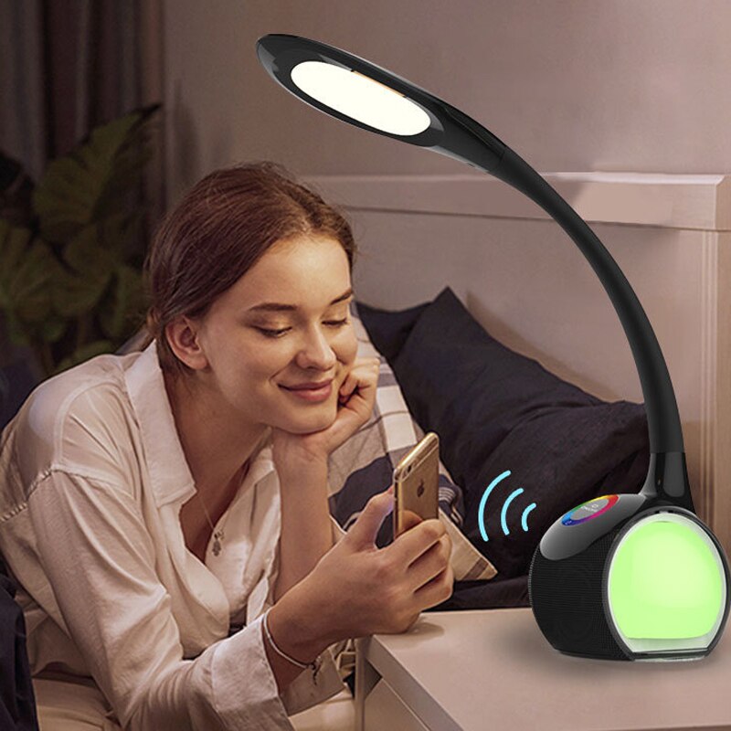 Led Multifunctionele Touch Tafellamp Bluetooth Speaker Tafellamp Touch Kleurrijke Nachtlampje