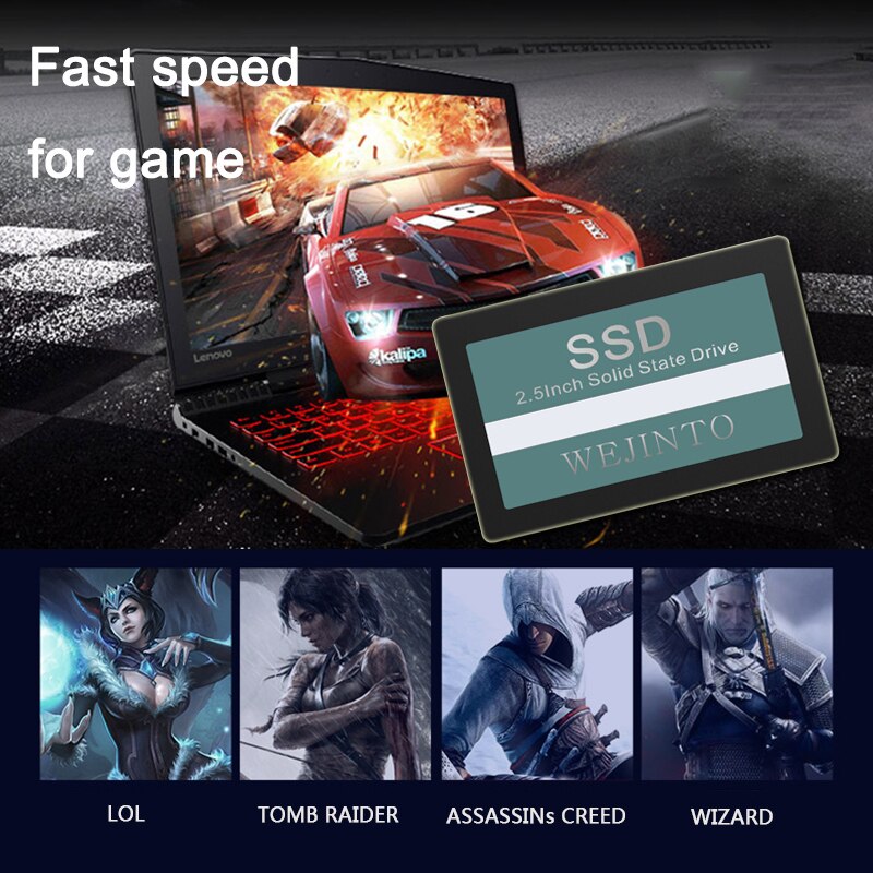 WEIJINTO SSD 60GB 32GB 120GB 240GB 256GB 512GB 480GB 360GB 960GB SATAII SATAIII 2.5 HDD disque SSD interne et boîtier SSD
