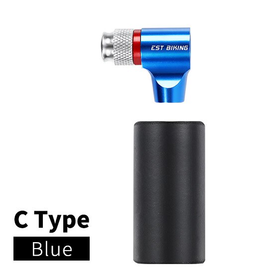 WEST BIKIING CO2 Pump Bike Mini Hand Pump MTB Road Bicycle Air Inflator Schrader Presta Valve Adapter Ball Cycling Accessories: C Classic Blue
