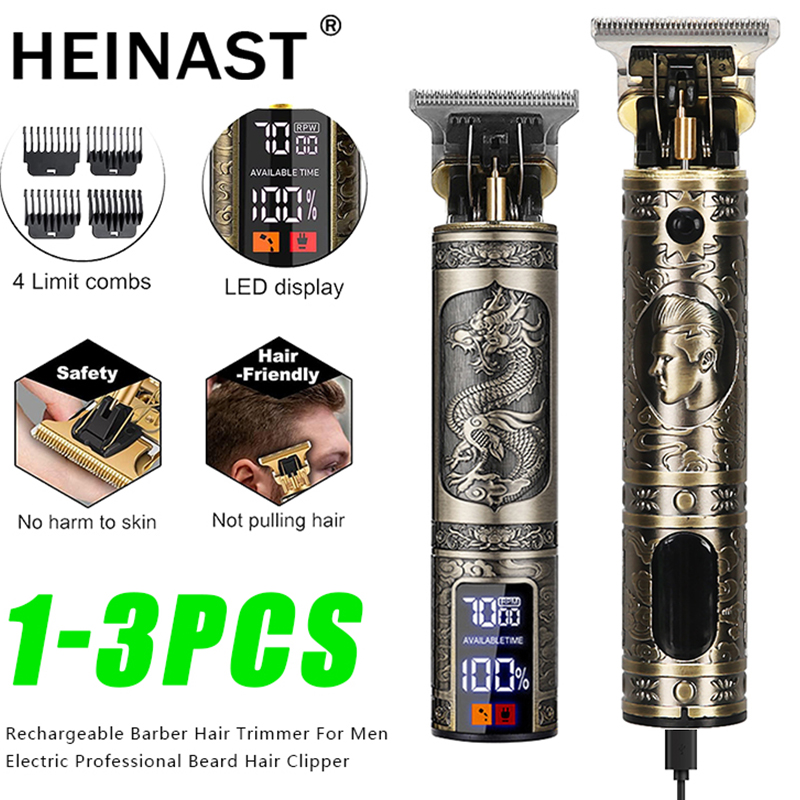 Coiffeur électrique avec affichage numérique LCD, chargement USB, batterie intégrée de grande capacité, longue durée de vie, sculpture, rasoir Bergame, populaire