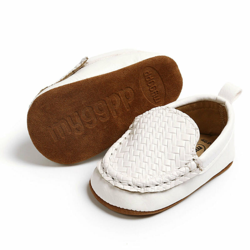 Baby First Walkers Kid Boy Girl Casual Loafer Flat Shoe Casual Baby Walk Trainner Boat Peas Shoes PU Solid Anti Slip Shoes