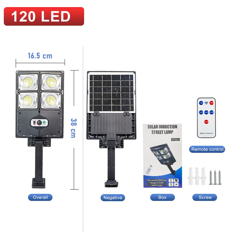 Upgrade 6500W Outdoor Solar Garden Light 12000LM Solar LED Lamp Waterproof Sunlight Power Solar Panel Street Lamp Remote Control: Package C