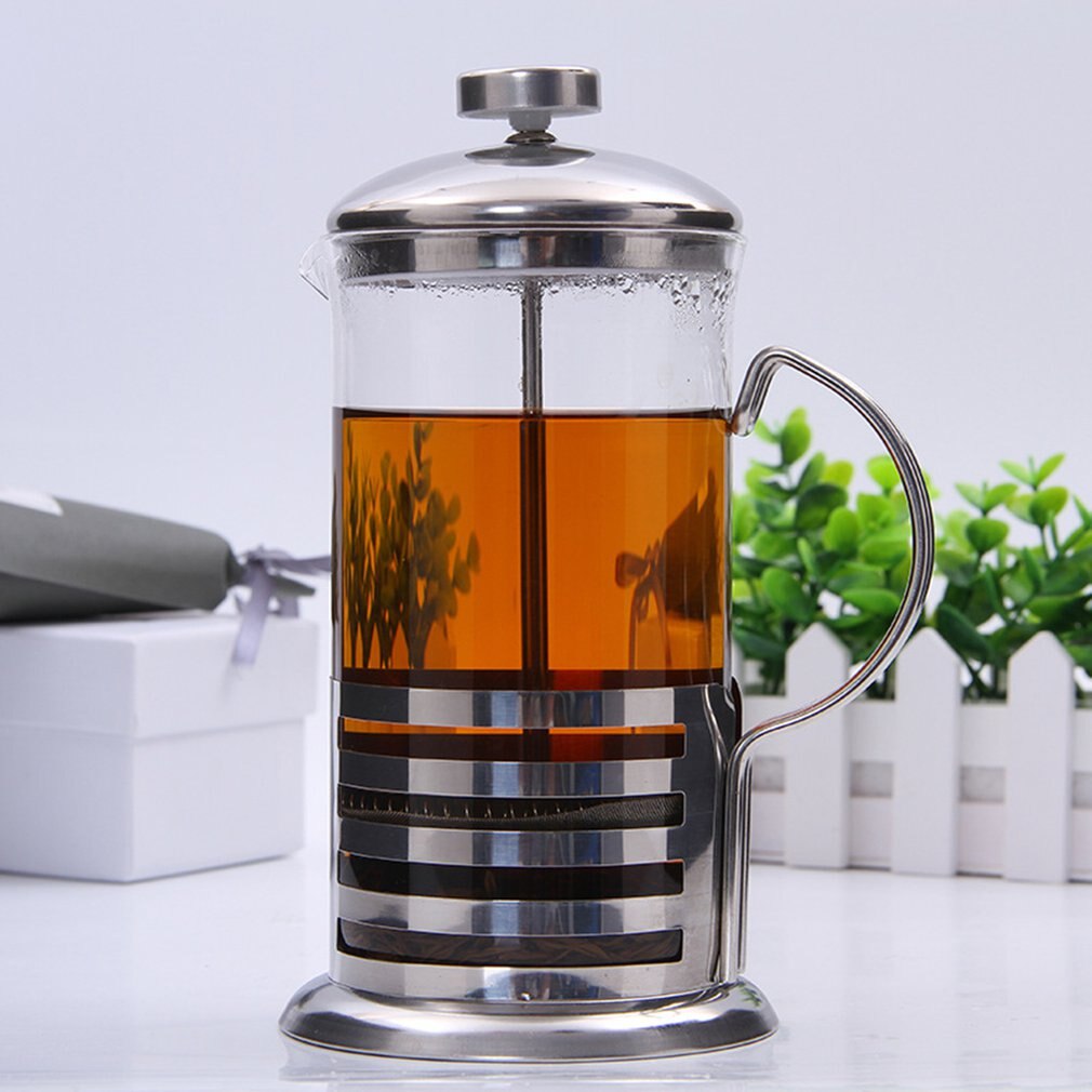 Roestvrij Staal Koffie Pot Franse Pers Theepot Draagbare Roestvrij Staal Thee Maker Huishoudelijke Eenvoudige Thee Maker