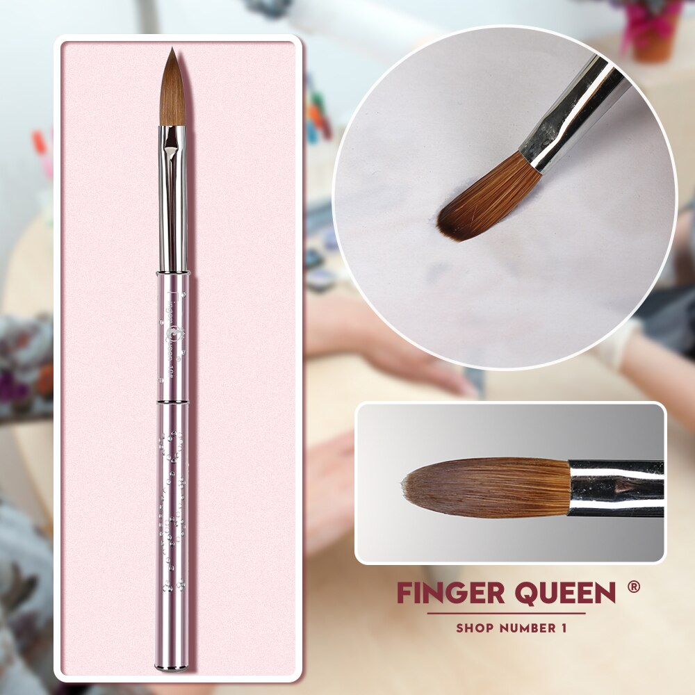 Kolinsky-pincel de Marta rosa para uñas, de tallado de cristal, de patrón 3D, suministros de uñas para equipos de Ail: B065-14B