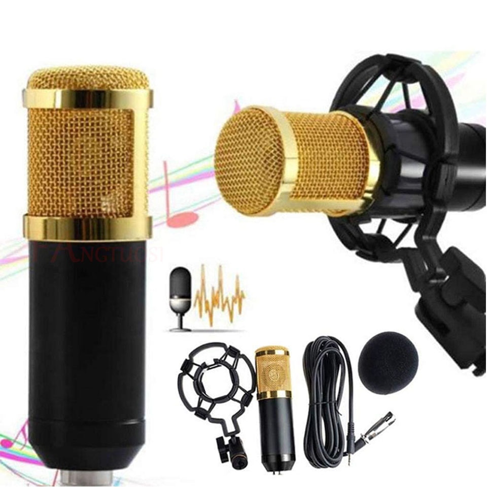 Micrófono condensador BM 800 micrófono de grabación de sonido con soporte de choque para Radio Braodcasting canto grabación KTV Karaoke Mic
