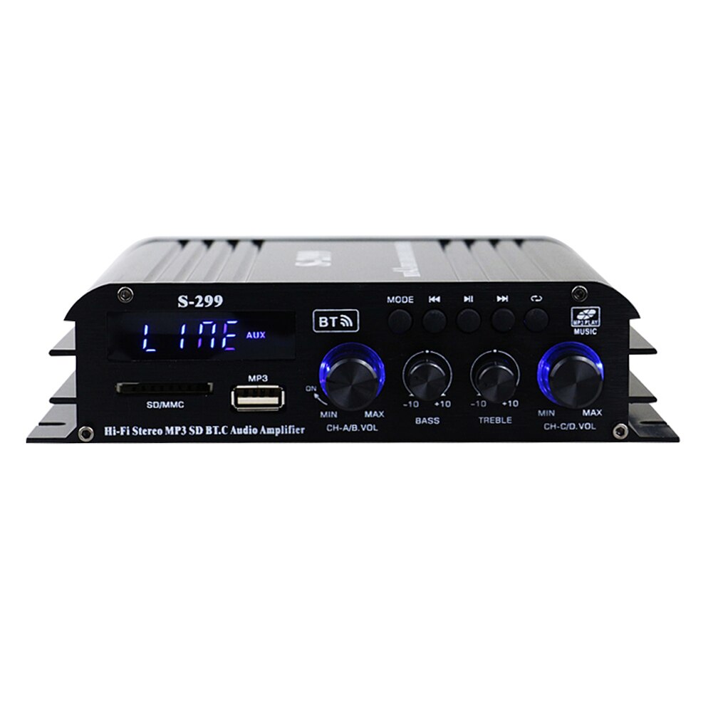 S-299 Mini 4.1 Audio Stereo Eindversterker Bt Draagbare Auto En Thuis Dual-Gebruik 4*40W Remote controle Audio Versterker
