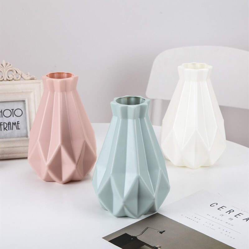 Blume Vase Dekoration Hause Kunststoff Vase Weiß Nachahmung Keramik Blumentopf Blume Korb nordisch Dekoration Vasen für Blumen