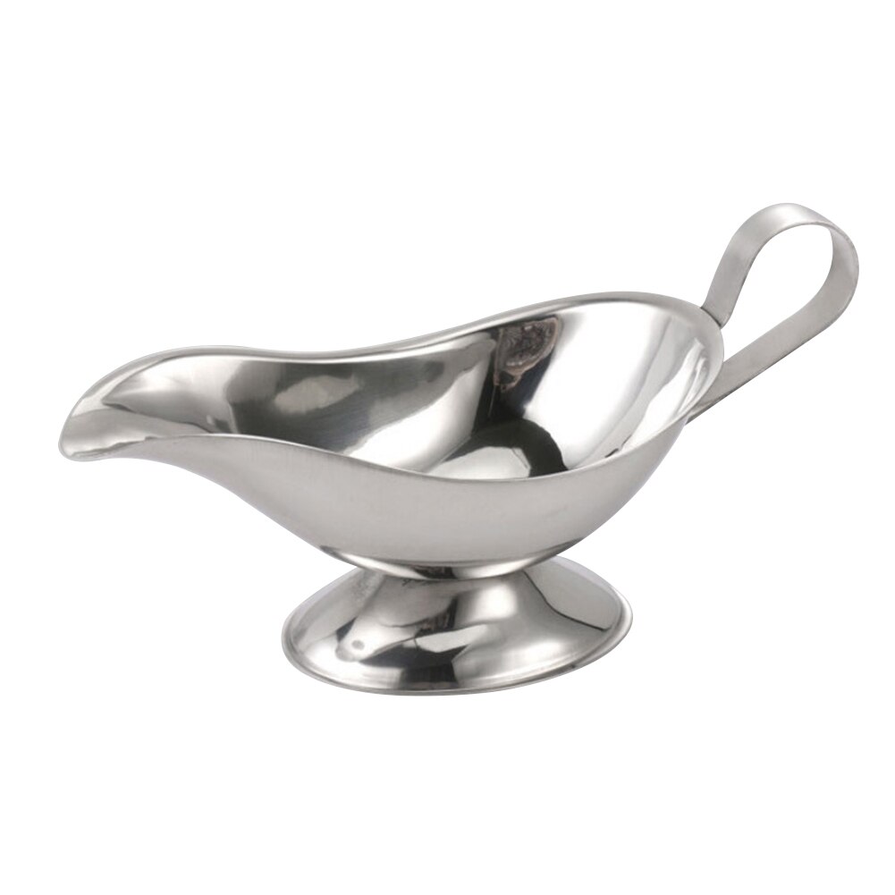 Ergonomic Handle Commercial Vinegar Salt Kitchen Sauce Gravy Boat Stainless Steel Hotel Dripless Lip Dish Flavor
