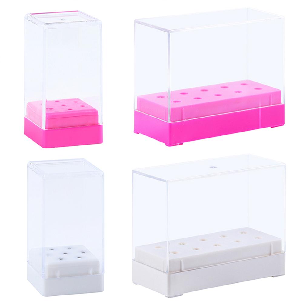 Nail Drill Bit Display Container Acrylic Holder Case Nail Art Drill Bit Empty Home Jewelry Storage Box Manicure Accessory