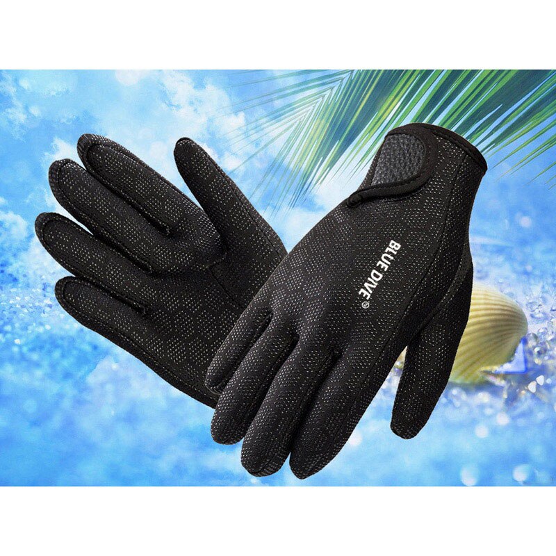 1.5mm neopren anti-ridse scuba diving svømmehandsker med nylon tape til vinter varm svømning dykning surfing snorkling