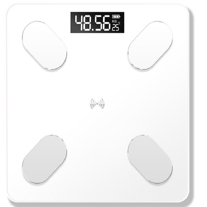 Weighing scale mobile phone Bluetooth smart body fat scale electronic weighing scale: White
