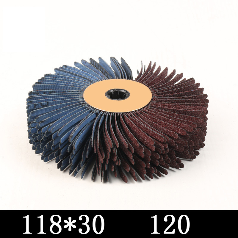 118x60/30mm 120-600 Grit Abrasives Wire Drum Wood Burnishing Polishing Wheel Brush Cloth Sanding Grinding Groove Mop Buffing Pad: 30MM 120 Grit