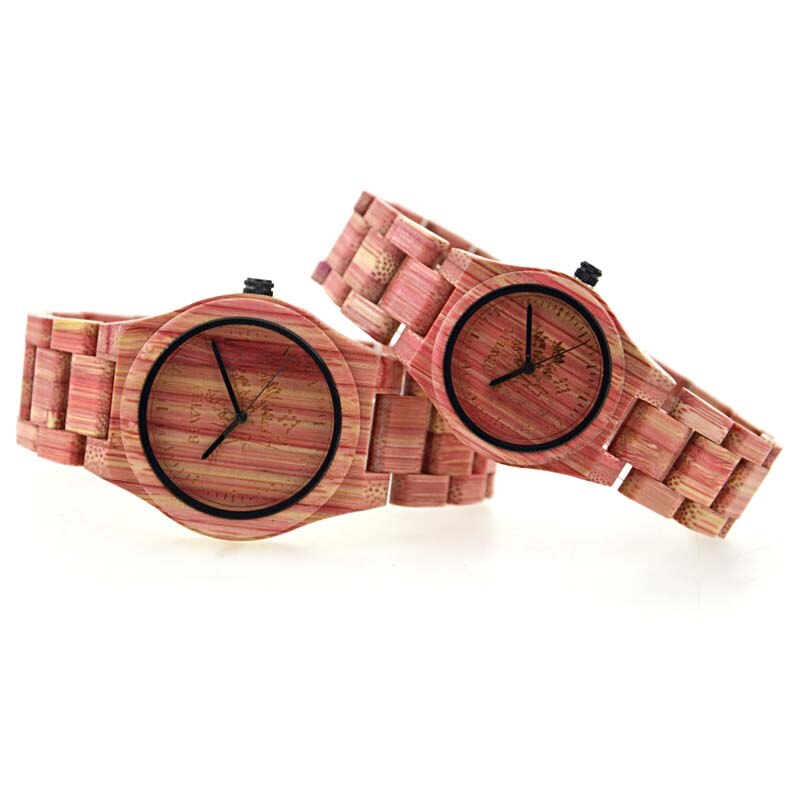 BEWELL Top femmes montres à la main naturel coloré bambou en bois homme montre analogique Quartz montre-bracelet 105DG