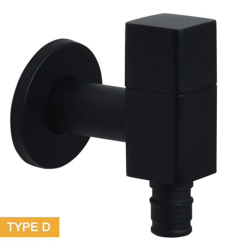 Matte Black Color Finished Wall Mounted Washing Machine Tap Mop Pool Tap Outdoor Garden Faucet Solid Brass Tap Water Bibcock: D Type