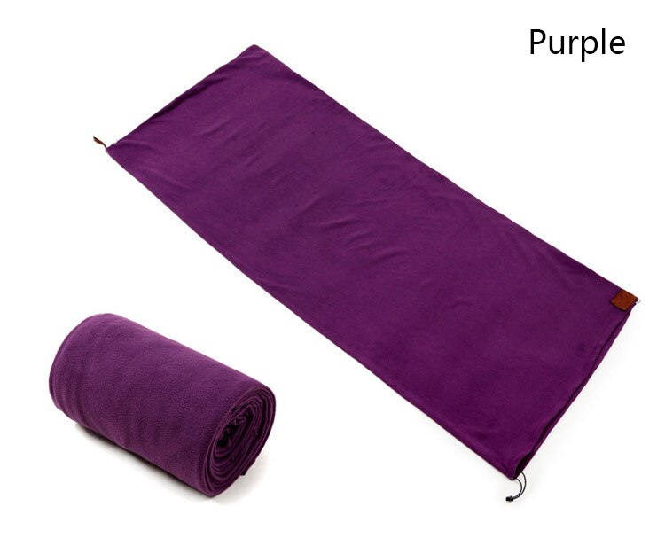 Fleece liner sovsäck vuxen camping inomhus hotell smutsavvisande ultralätt bärbar fleece sovsäck: Lila