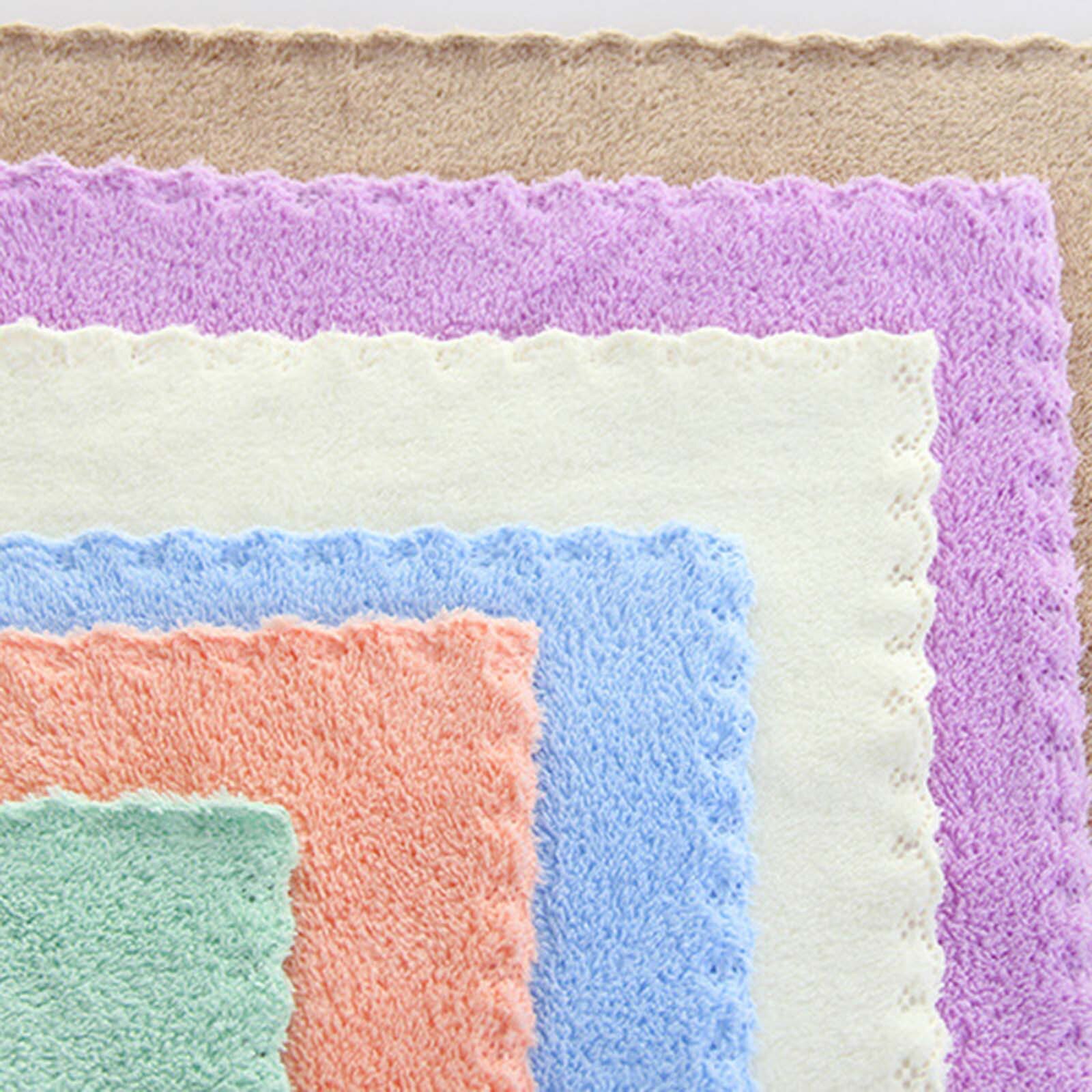 1Pcs 30*30Cm Coral Fleece Vierkante Zakdoek Handdoeken Zachte Absorberende Kinderen Handdoek Gerecht Effen Kleur Gemak handdoeken