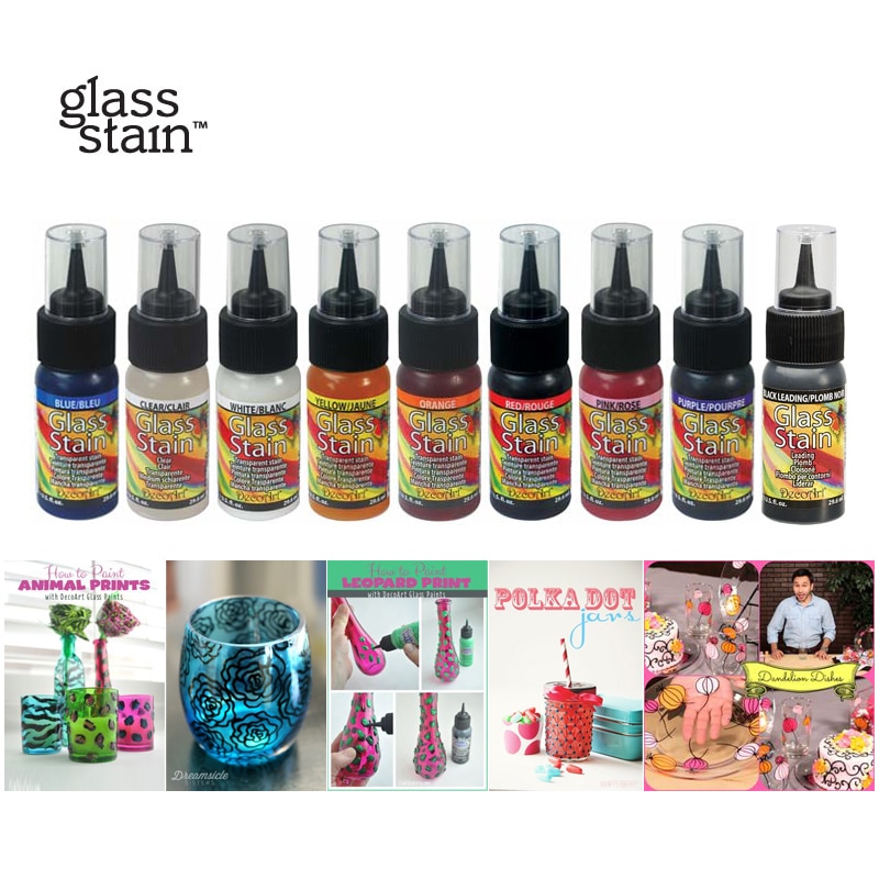 11 kleuren gls acryl transparant glas pigment kinderen diy glazen beker bord vaas niet-giftige verf eenvoudig kleuren